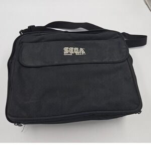 Sega Game Gear Vintage Black Canvas Carrying Case Shoulder Bag Organizer
